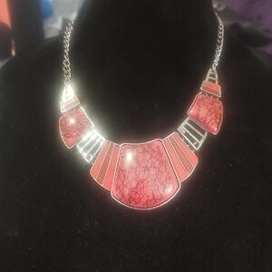 Elegant Red Geometric Necklace
